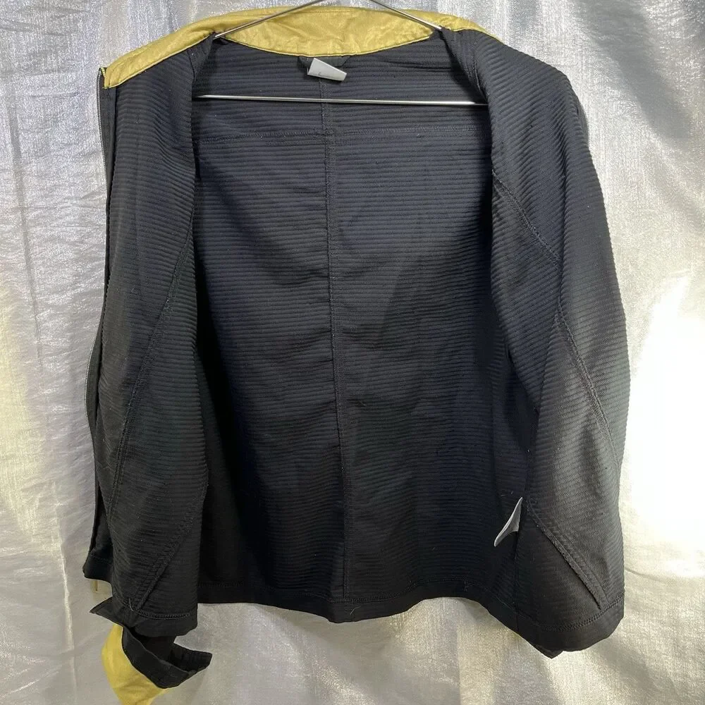 Nike Sphere Dry Jacket Black w/Gold Full Zip Textured Women's L (12/14)